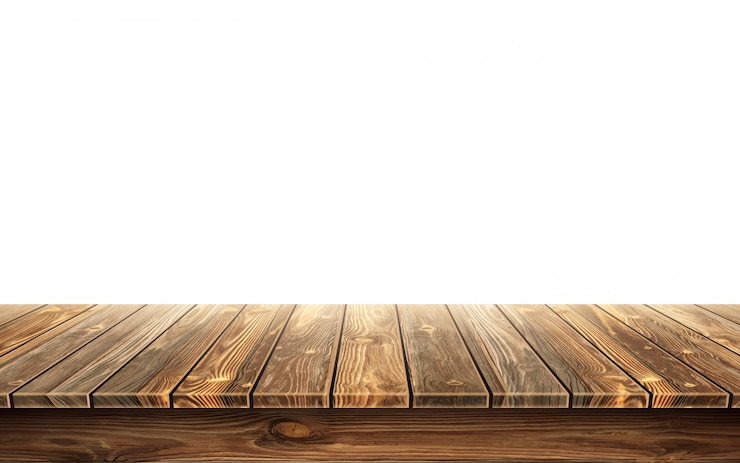 Vecteur table en bois avec surface vieillie