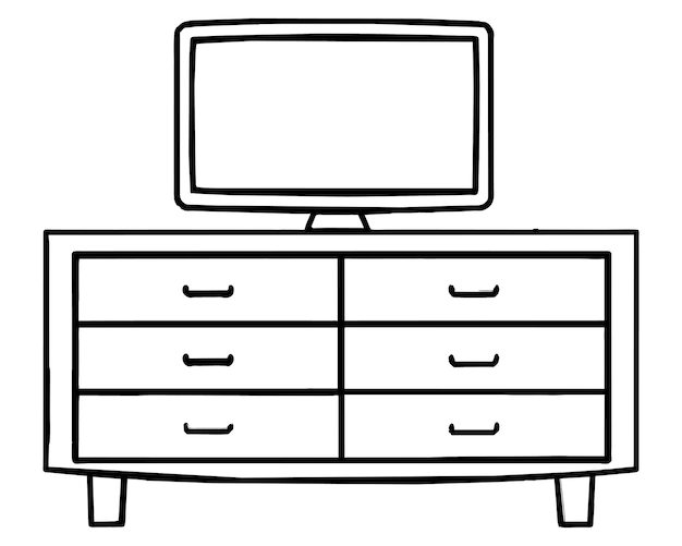 Vecteur table de bureau avec illustration vectorielle des tiroirs