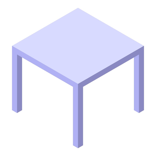 Table carrée moderne avec surface supérieure vide vue isométrique