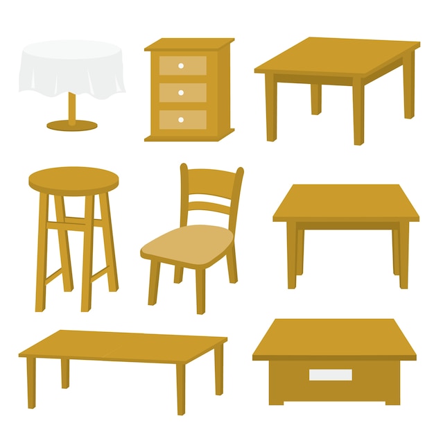 Vecteur table design mobilier bois vectoriel design