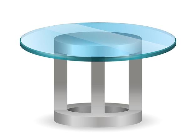 Table à Manger Ronde En Verre Moderne Isolée Sur Fond Blanc Illustration 3d