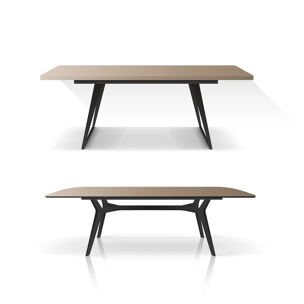 Vecteur table de style loft isolée avec une surface en bois