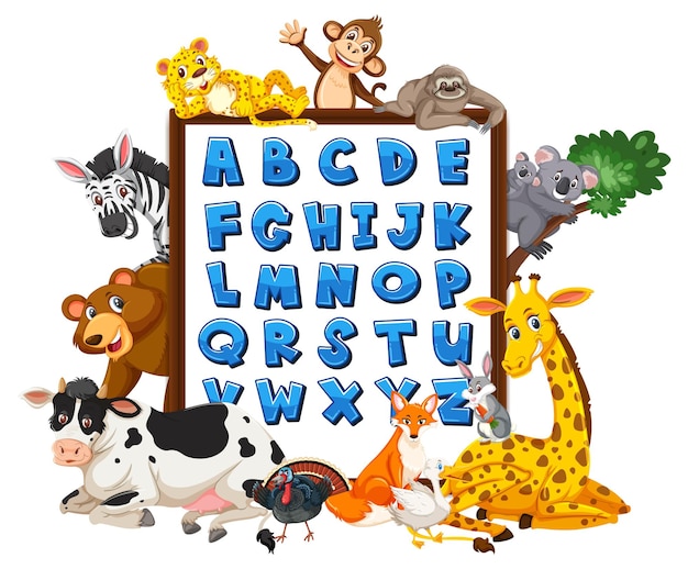 Tableau Alphabet Az Avec Animaux Sauvages