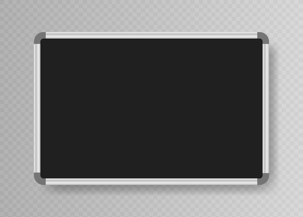 Tableau blanc vide réaliste pour les marqueurs isolés sur fond transparent. Tableau noir de bureau.