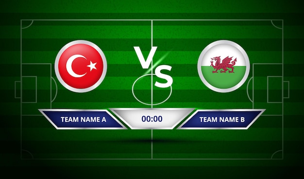 Tableau De Bord De Football Turquie Vs Pays De Galles