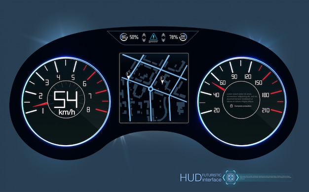 Tableau de bord HUD. Interface utilisateur tactile graphique virtuelle abstraite. Interface utilisateur futuriste HUD et éléments infographiques.