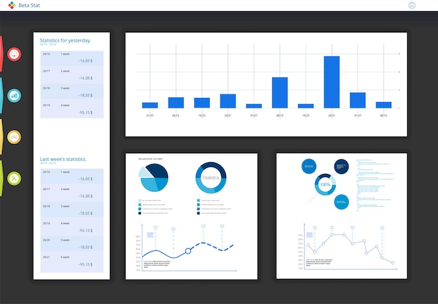 Tableau De Bord, Superbe Design Pour Tous Les Besoins Du Site. Modèle D'infographie D'entreprise.