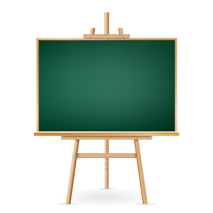 Vecteur tableau d'école sur blanc