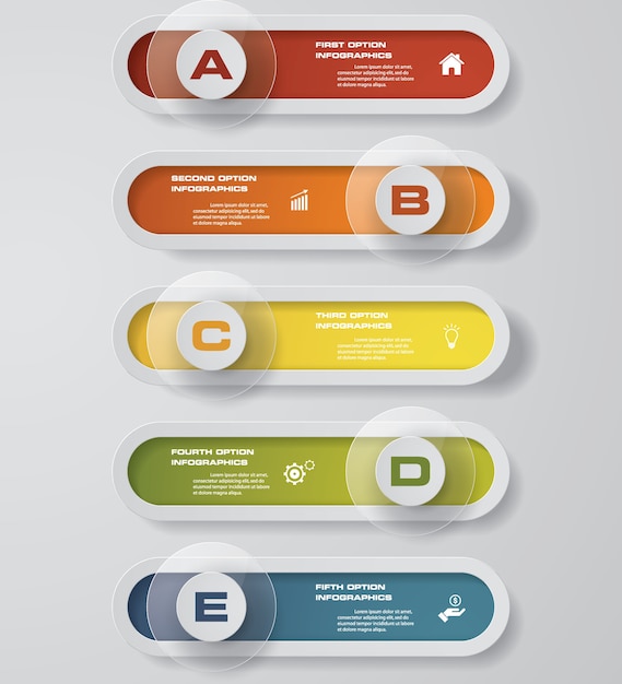 Tableau Des éléments Infographiques En 5 étapes Pour La Présentation.