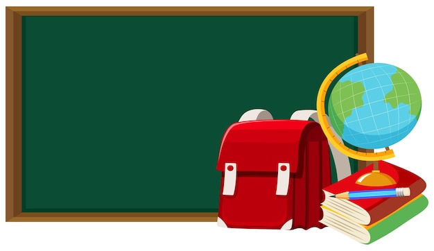 Tableau noir et autres objets scolaires