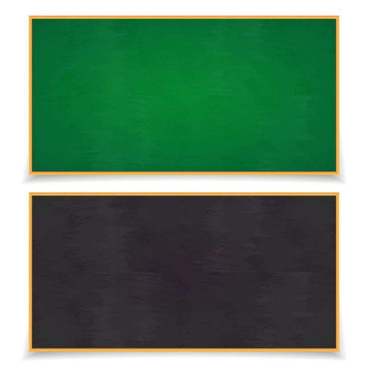 Vecteur tableau noir avec des ombres isolées sur fond blanc tableau scolaire illustration vectorielle