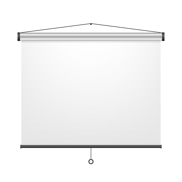 Tableau de présentation d'écran de projection vide Tableau de conférence vide Projecteur d'écran pour jeux et réunions de cinéma Instrument pour l'éducation à l'école et à l'université Illustration vectorielle