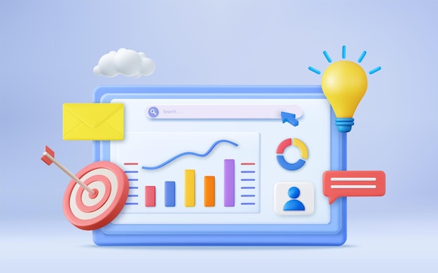 Tableau de rapport financier 3d
