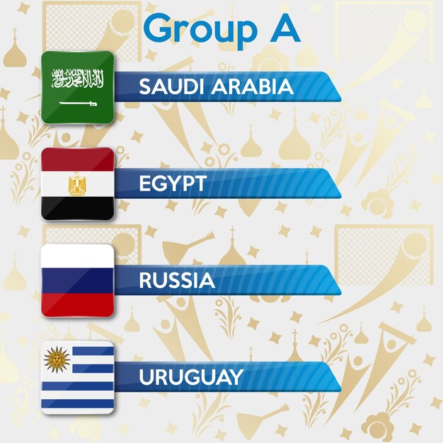 Tableau Vectoriel Du Tournoi Mondial De La Phase De Groupes De La Coupe De Football