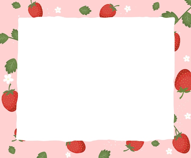 Tableaux mémo et conception de journal avec illustration de motif de fraise