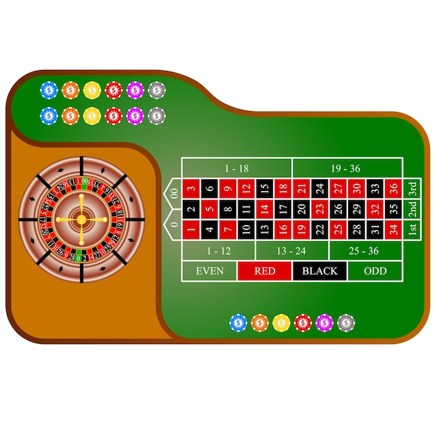 Vecteur tables roulette américaine illustration vectorielle
