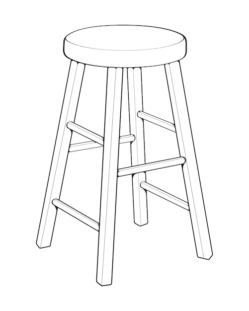 Tabouret De Bar Icône Linéaire Parfaite Dessin Au Trait Illustration Personnalisable Boîte De Nuit Débit De Boisson Mobilier De Pub Dessin Vectoriel Isolé Contour