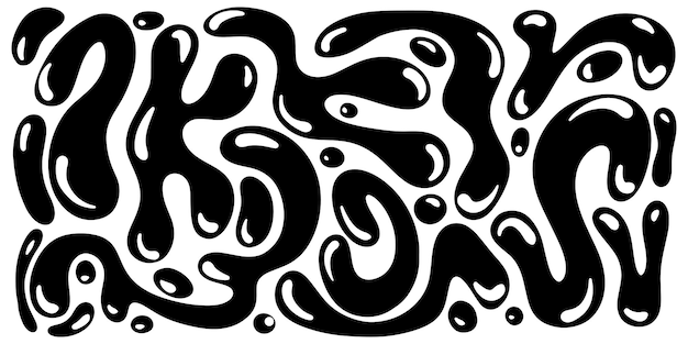 Tache aléatoire tache d'encre Tache de blob organique Motif rond géométrique organique de blob aléatoire isolé sur illustration vectorielle fond blanc