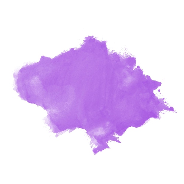 Vecteur tache d'aquarelle violette abstraite sur fond blanc. texture de couleur de l'eau violette de vecteur. coup de pinceau de peinture à l'encre. éclaboussure aquarelle lumineuse. éclaboussure aquarelle violette