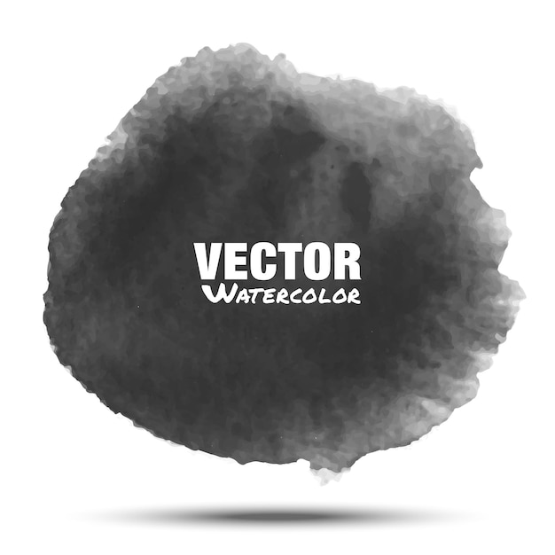 Tache De Cercle Vecteur Aquarelle Transparent Noir Gris Foncé Isolé Sur Fond Blanc