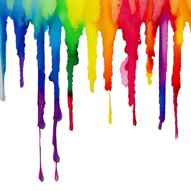 Tache De Dégradé Arc-en-ciel Aquarelle Abstraite Gouttes D'aquarelle Isolées Sur Fond Blanc