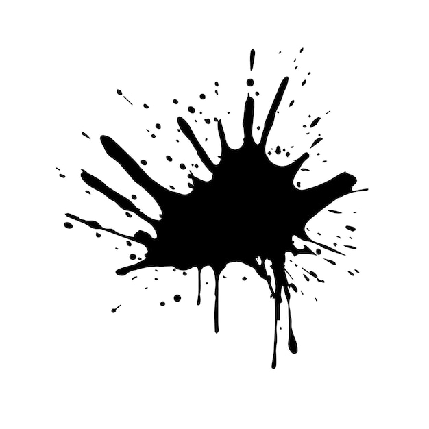 Une tache noire avec une tache de peinture dessus