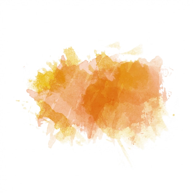 Tache peinte aquarelle orange et jaune isolé