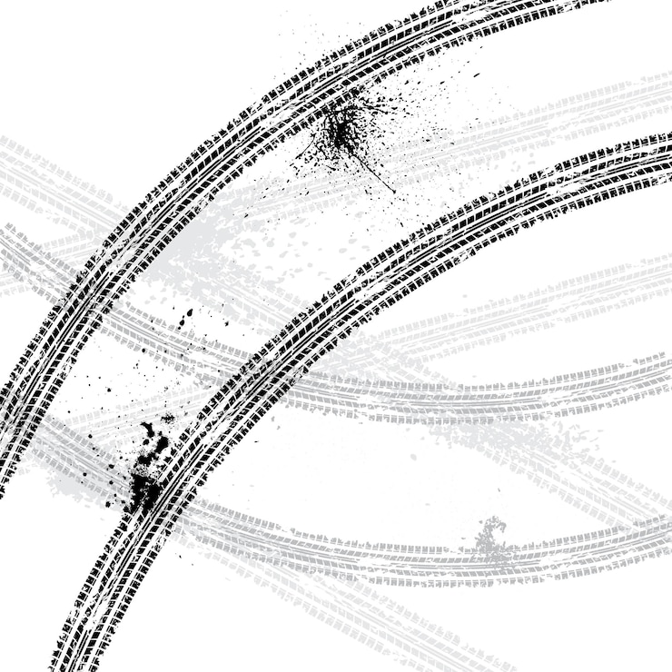 Vecteur taches d'encre trace de pneu
