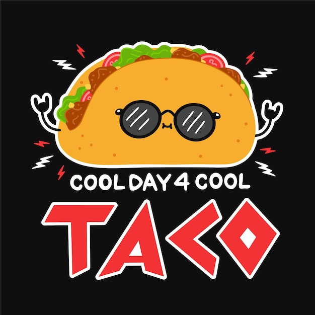 Taco Drôle Mignon Dans Des Lunettes De Soleil