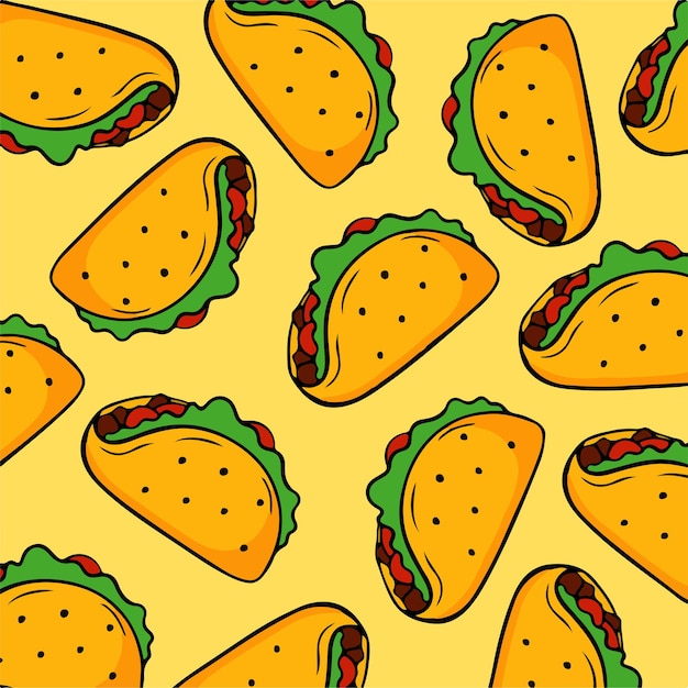 Taco Motif Fond Illustration Vectorielle Nourriture