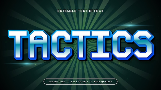 Tactique bleu et vert 3D avec effet de police de texte modifiable