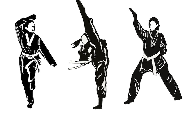 taekwondo karaté silhouette logo illustration