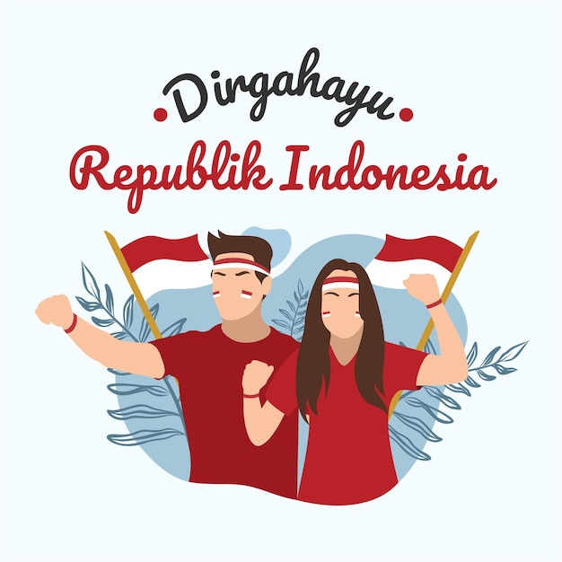 Vecteur taille des publicités sur les réseaux sociaux pour la fête de l'indépendance de l'indonésie