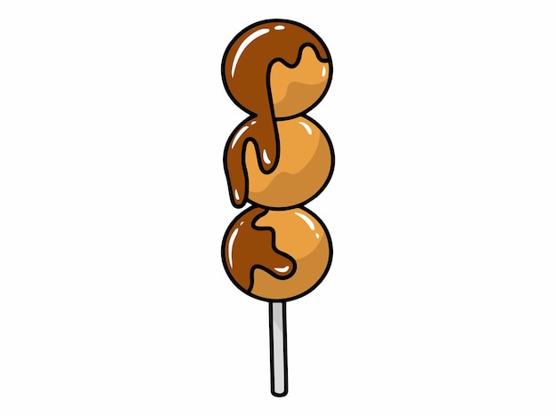 Takoyaki Fast-food Japonais Clipart Illustration