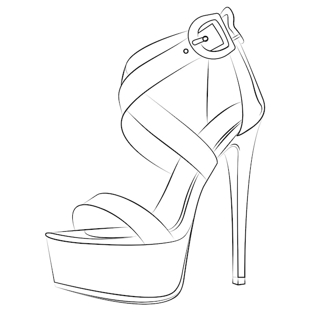 Talons Hauts Illustration De L'élément De Conception Vectorielle Stype Outline