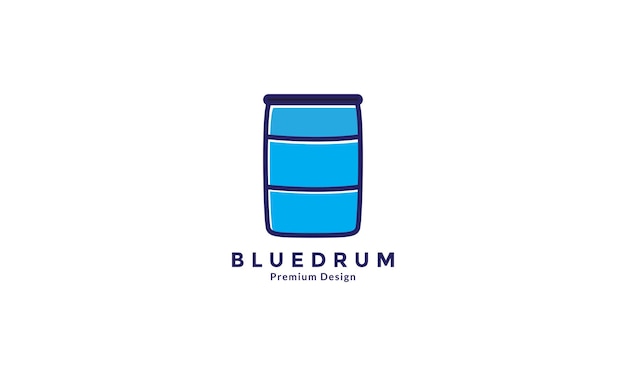 Tambour Bleu Eau Logo Symbole Vecteur Icône Conception Graphique Illustration