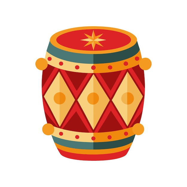 Tambour traditionnel coloré Instrument de percussion culturel vibrant avec des motifs décoratifs