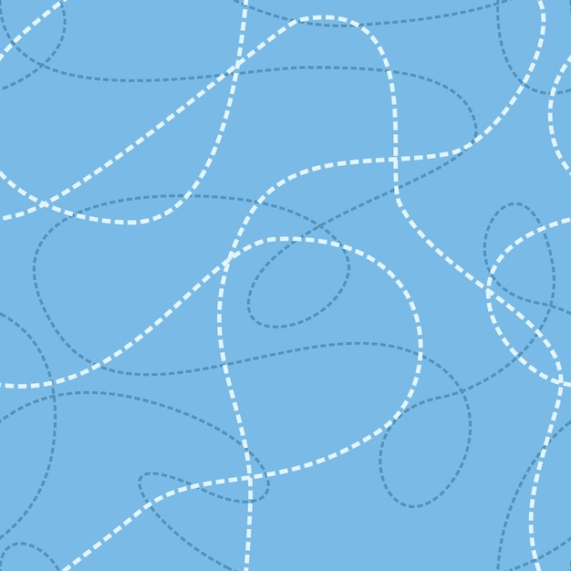 Tangled Lines Seamless Pattern Répétition de fond abstrait avec des lignes enchevêtrées en pointillés