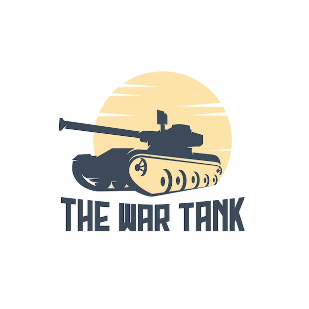 Tank Guerre Logo Silhouette Vintage