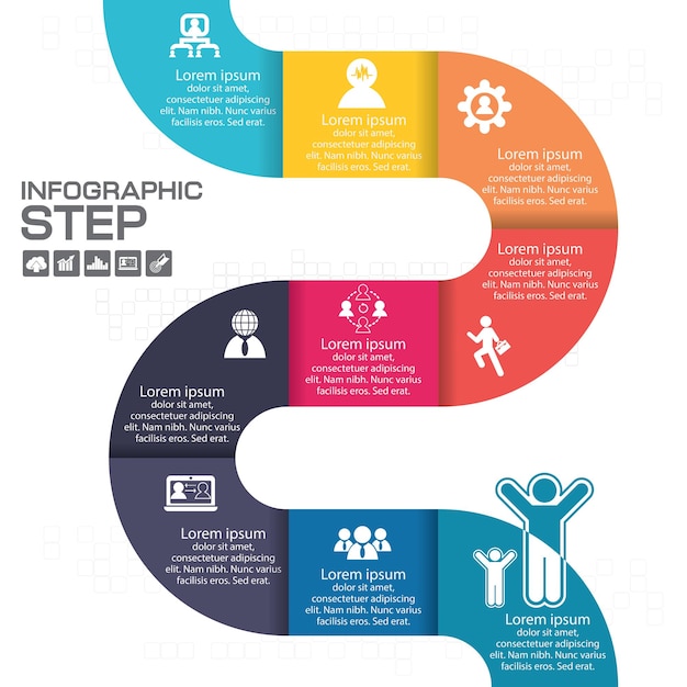 Étape d'infographie pour le vecteur de concept d'entreprise de succès