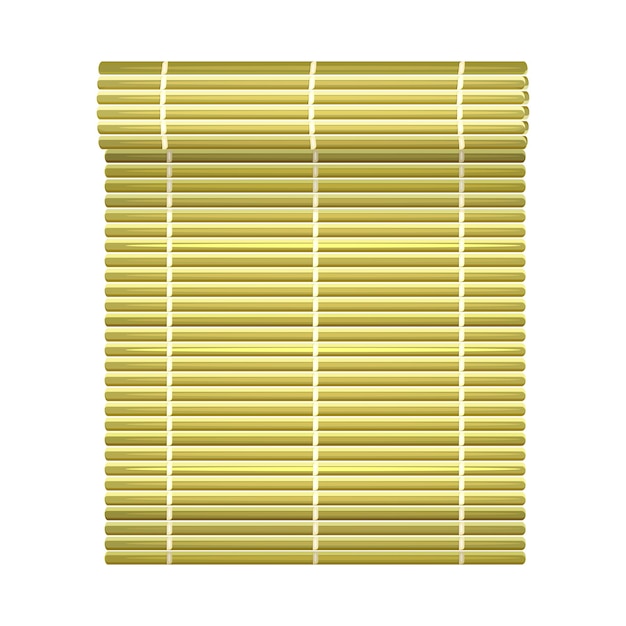 Vecteur le tapis en bambou se déplie verticalement à partir d'un tapis chinois en paille roulée