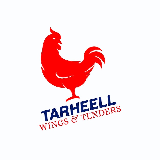 Vecteur tarheell wings amp tenders logo conception graphique d'art vectoriel