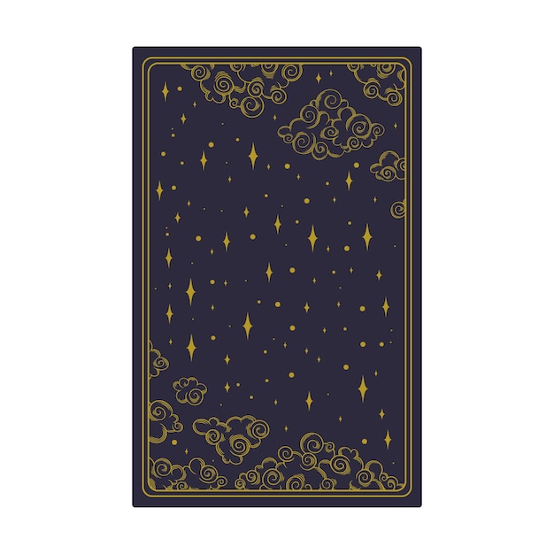 Vecteur tarot carte d'or esthétique conception de tarot bohème pour les couvertures de cartes oracle illustration vectorielle