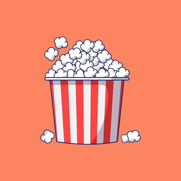 Tas de pop-corn plat illustration vectorielle