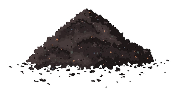 Vecteur tas de vecteur de sol un gros tas brun de compost organique