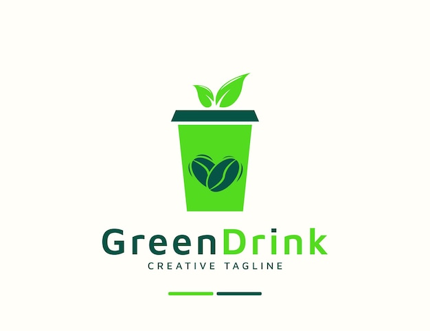 Tasse à boisson feuille nature avec création de logo de café