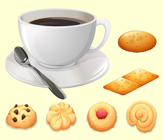 Tasse De Café Et Biscuits