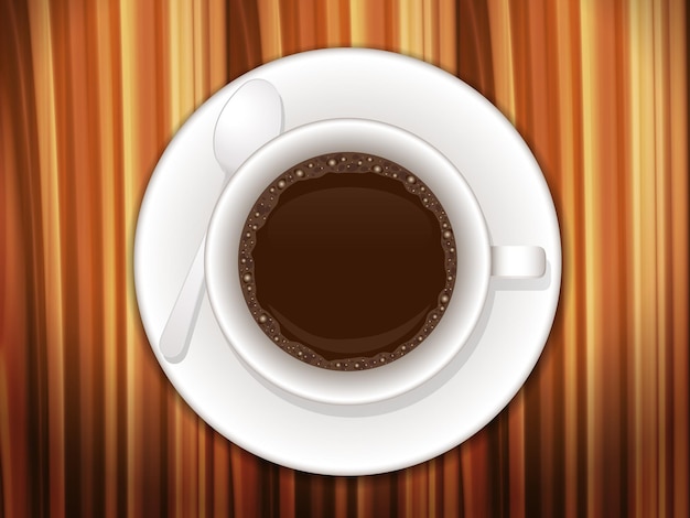 Tasse à café sur un bureau en bois