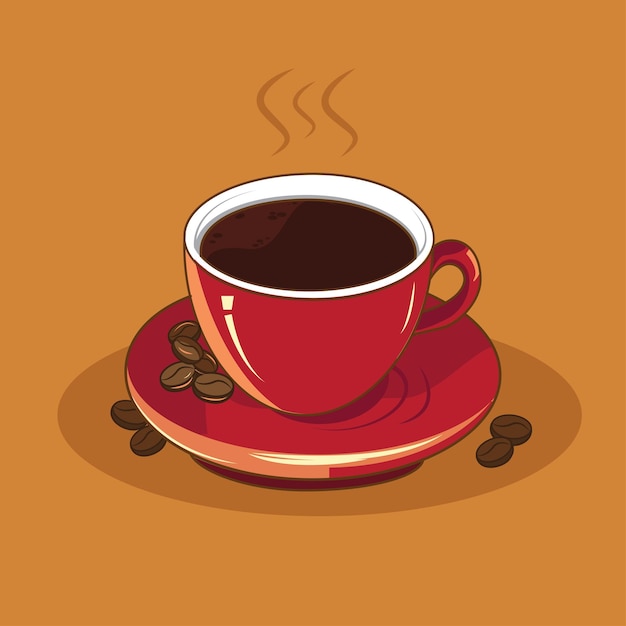 Une Tasse De Café Chaud Illustration Vectorielle