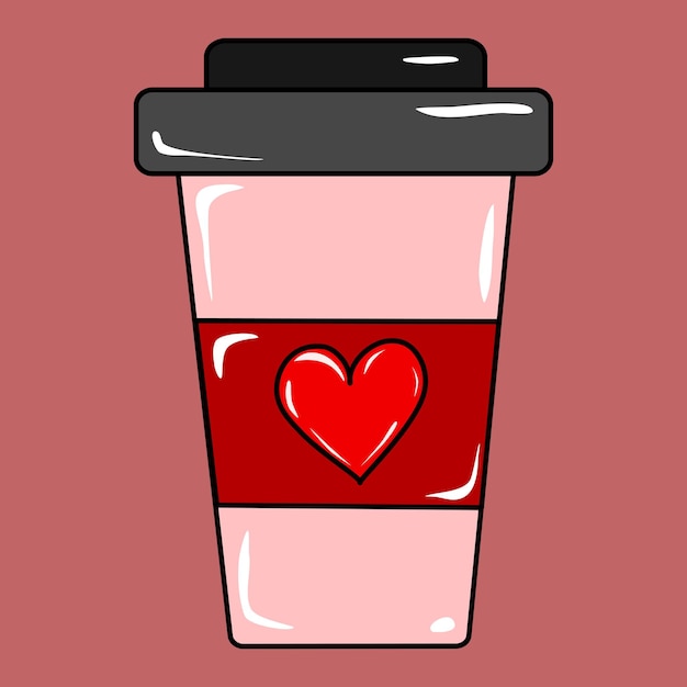 Tasse à Café Avec Coeur Rouge